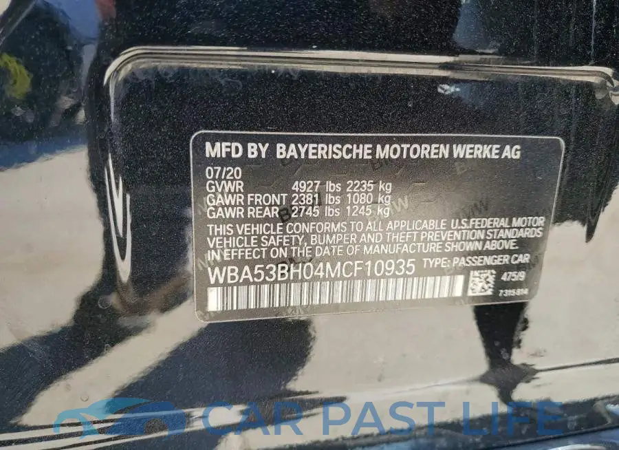 WBA53BH04MCF10935# 12