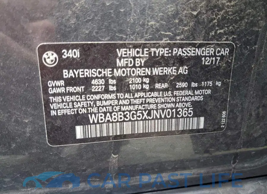 WBA8B3G5XJNV01365# 13