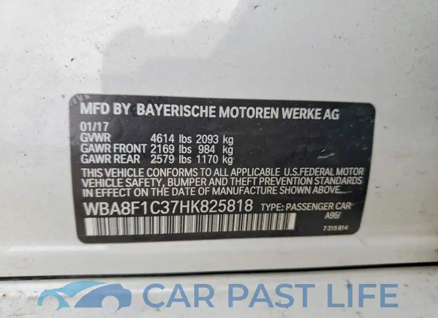 WBA8F1C37HK825818# 12