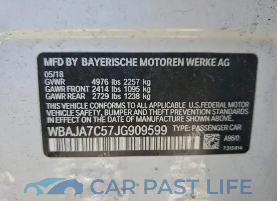 WBAJA7C57JG909599# 12