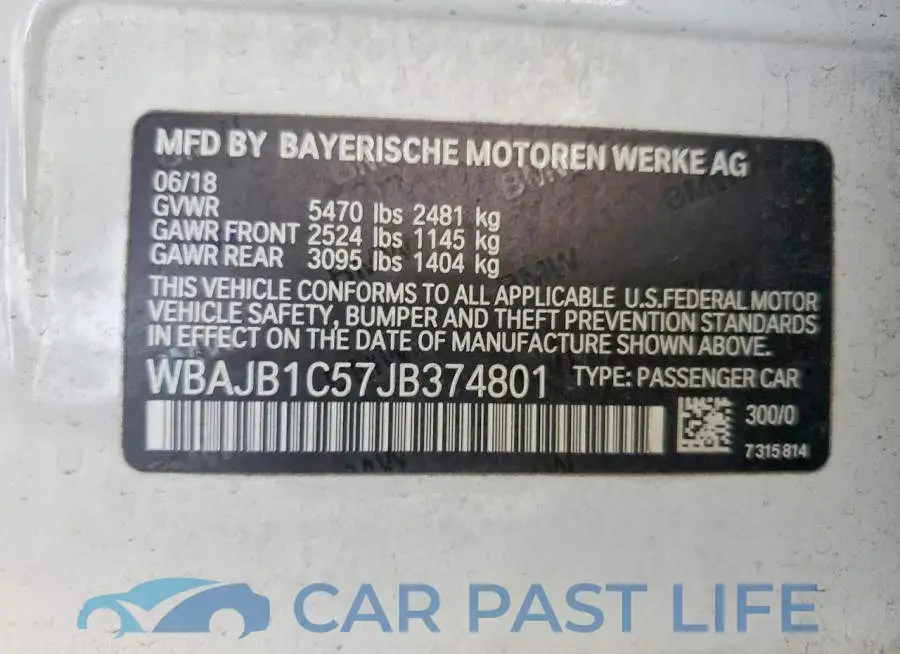 WBAJB1C57JB374801# 12