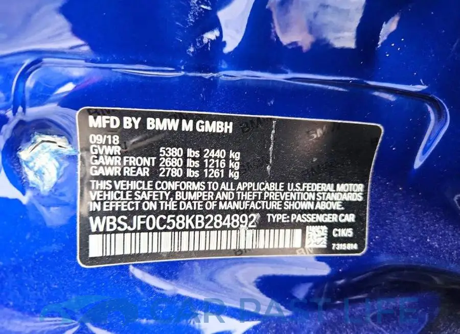 WBSJF0C58KB284892# 12