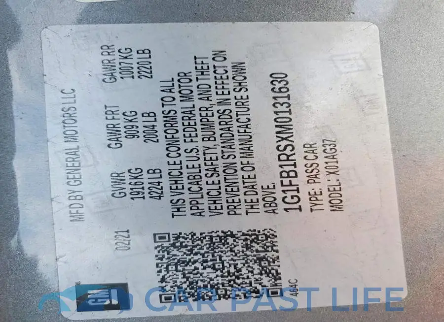 1G1FB1RSXM0131630# 12