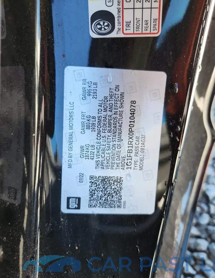 1G1FB1RX0P0104078# 12