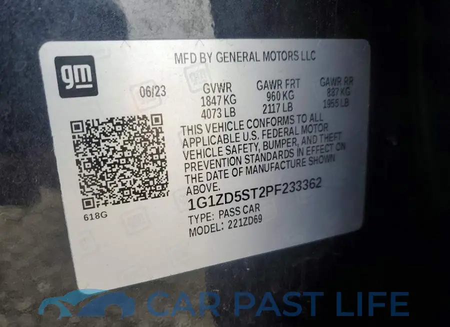 1G1ZD5ST2PF233362# 13