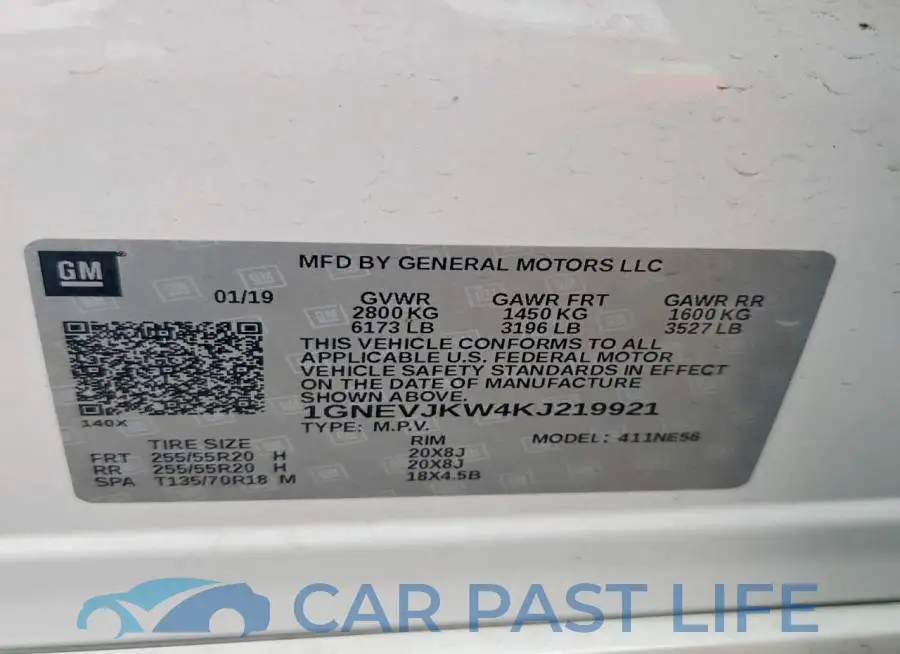 1GNEVJKW4KJ219921# 14