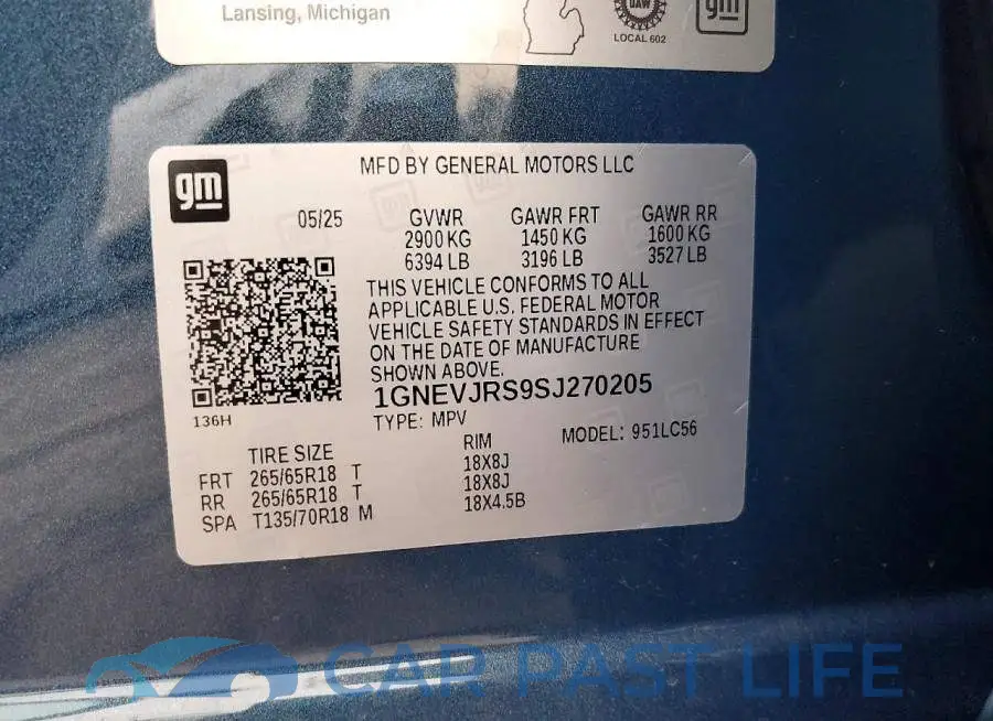 1GNEVJRS9SJ270205# 13