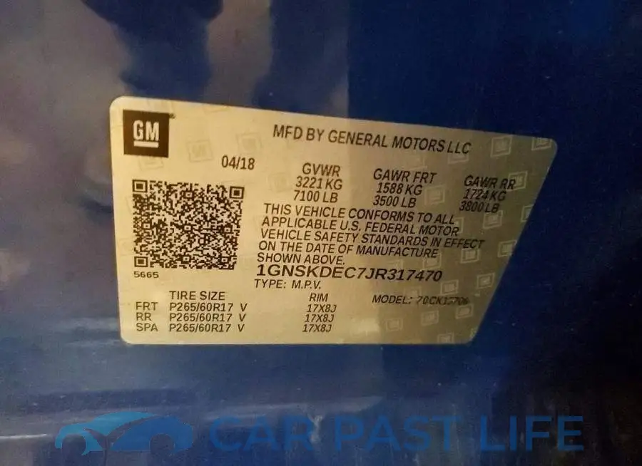 1GNSKDEC7JR317470# 13