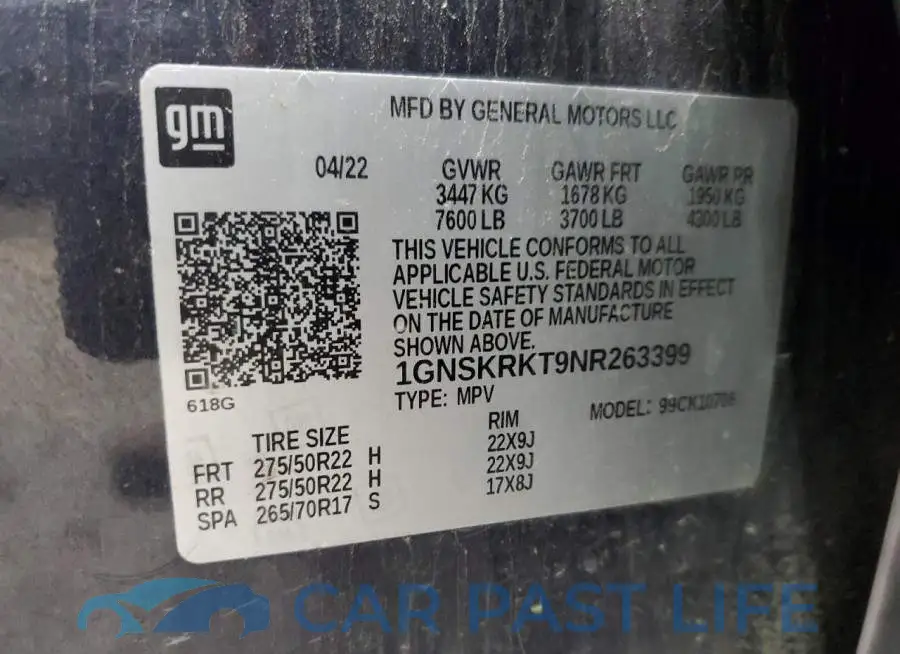 1GNSKRKT9NR263399# 13