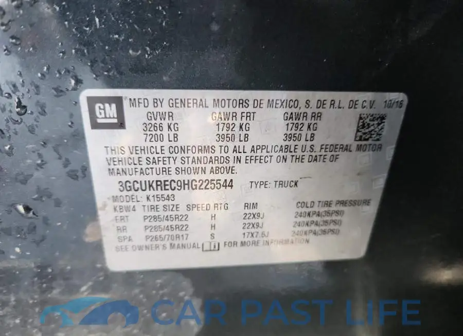 3GCUKREC9HG225544# 13