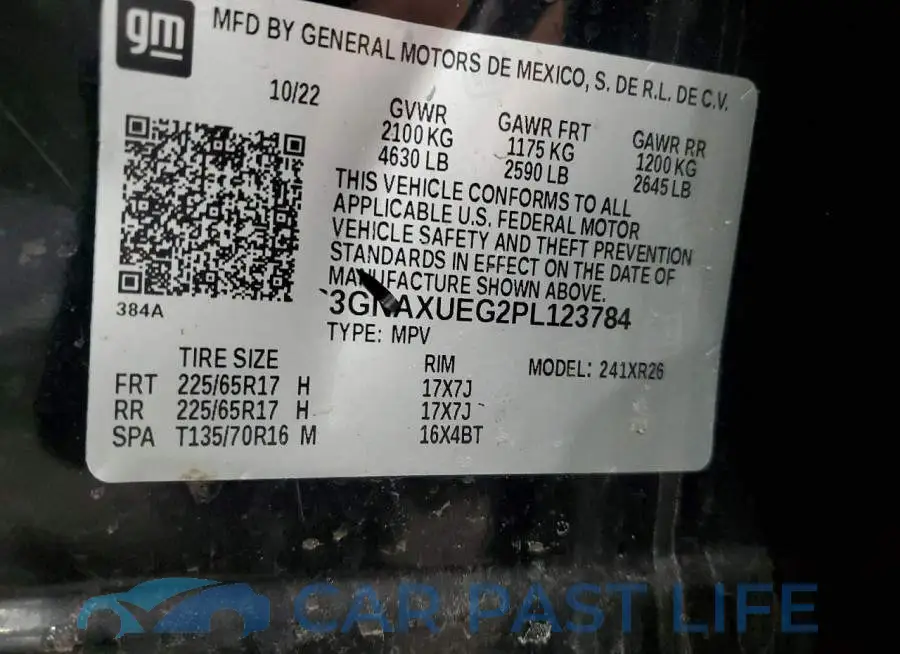 3GNAXUEG2PL123784# 13