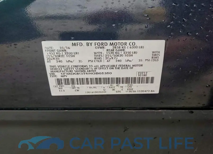 1FM5K8GT6HGB05350# 13