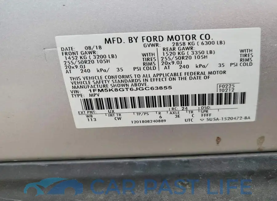 1FM5K8GT6JGC63855# 14