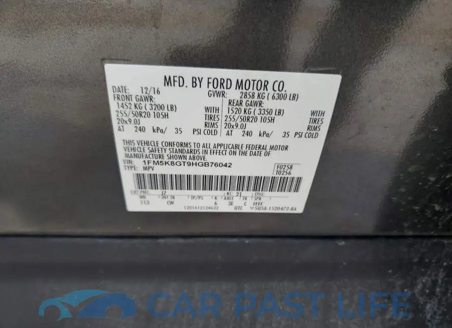 1FM5K8GT9HGB76042# 13