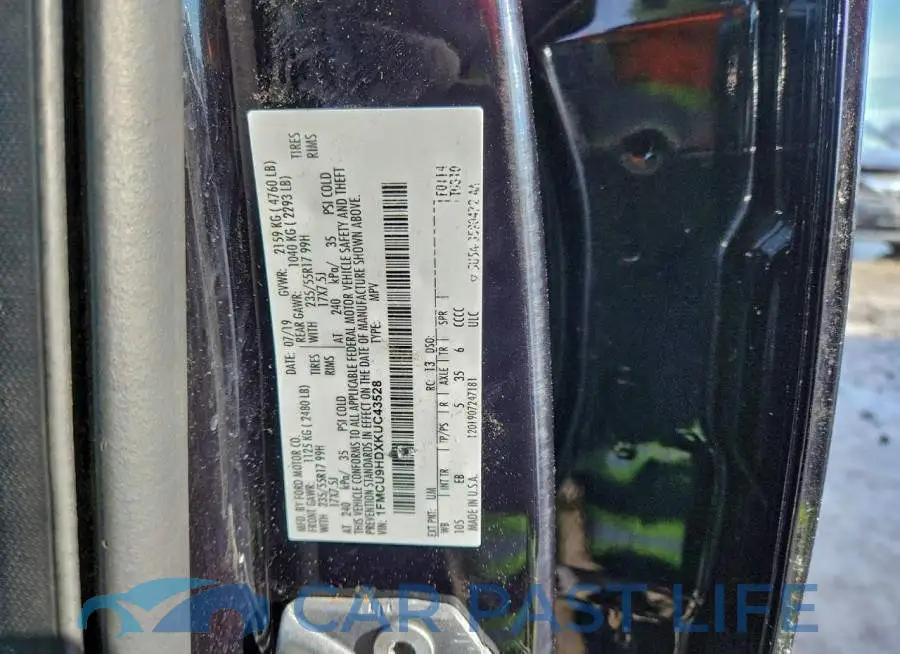 1FMCU9HDXKUC43528# 13
