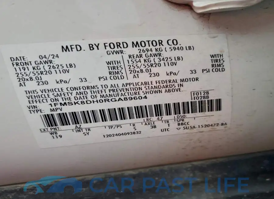 1FMSK8DH0RGA89604# 14