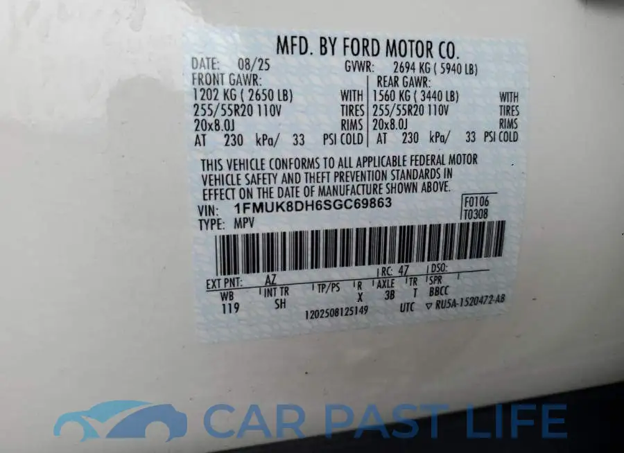 1FMUK8DH6SGC69863# 13