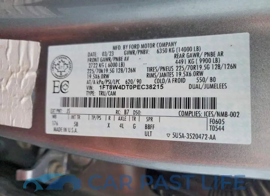 1FT8W4DT0PEC38215# 12