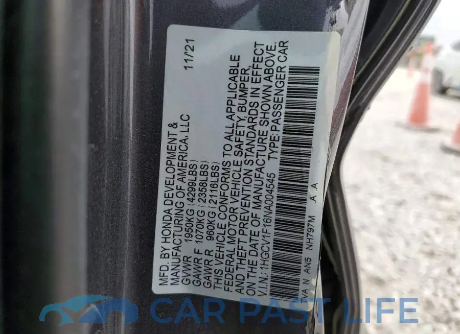 1HGCV1F16NA004545# 12