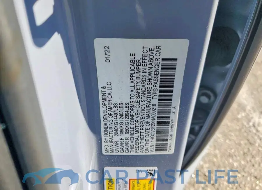 1HGCV3F2XNA009218# 13