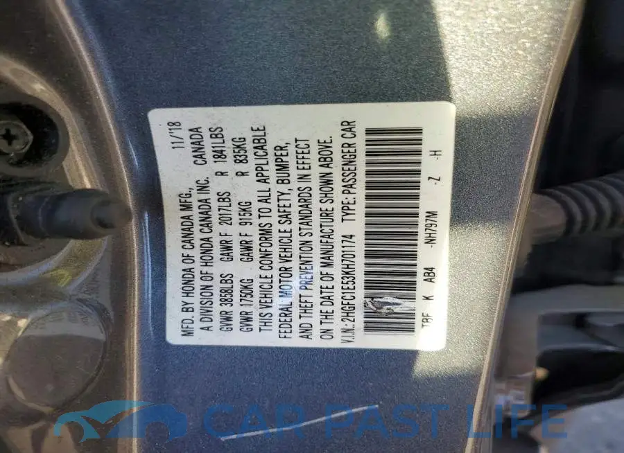 2HGFC1E53KH701174# 13