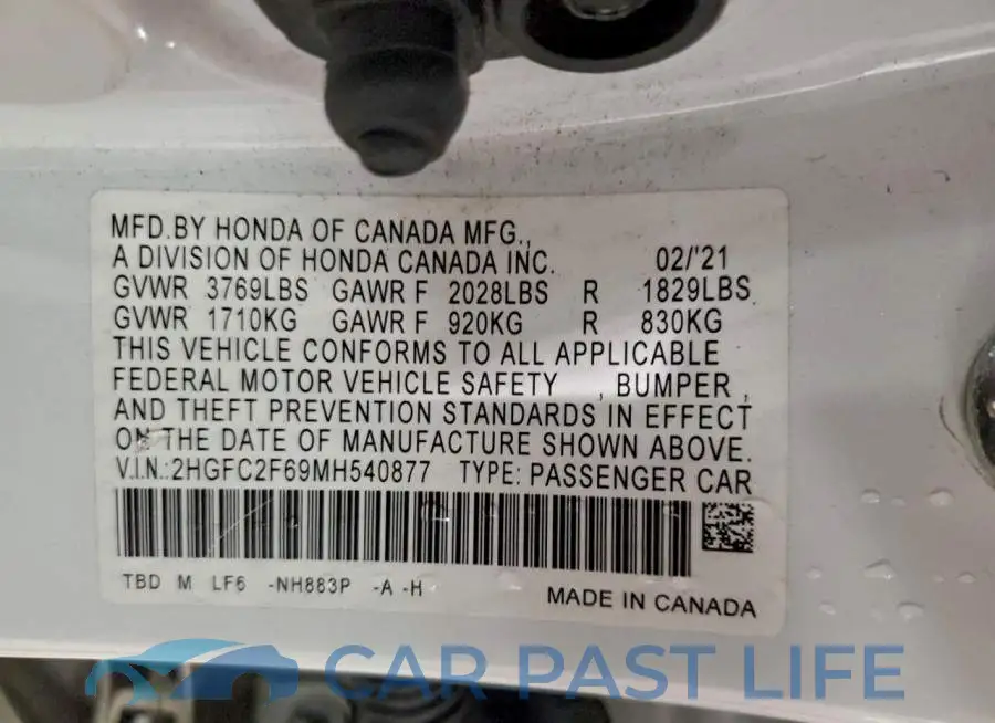 2HGFC2F69MH540877# 12