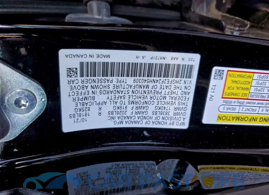 2HGFE2F24NH540309# 12