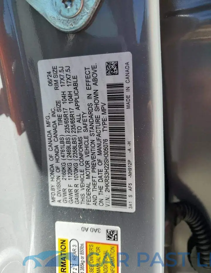2HKRS3H22SH305076# 13