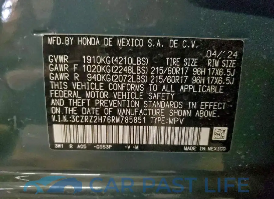 3CZRZ2H76RM785851# 13