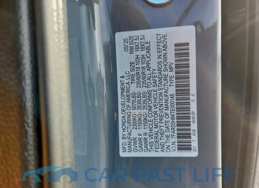 7FARS5H84TE000148# 13