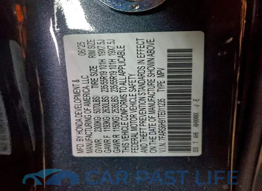 7FARS6H91TE011235# 12