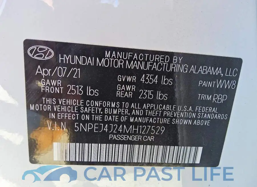 5NPEJ4J24MH127529# 8