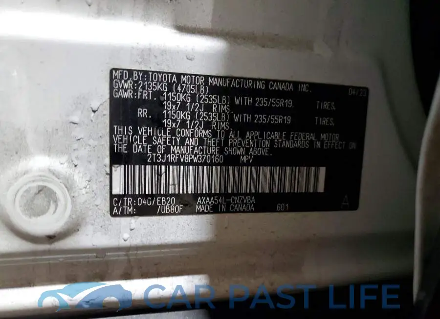 2T3J1RFV8PW370160# 13