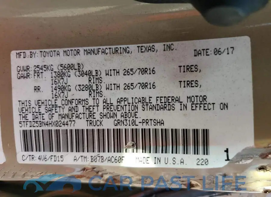 5TFDZ5BN4HX024477# 12