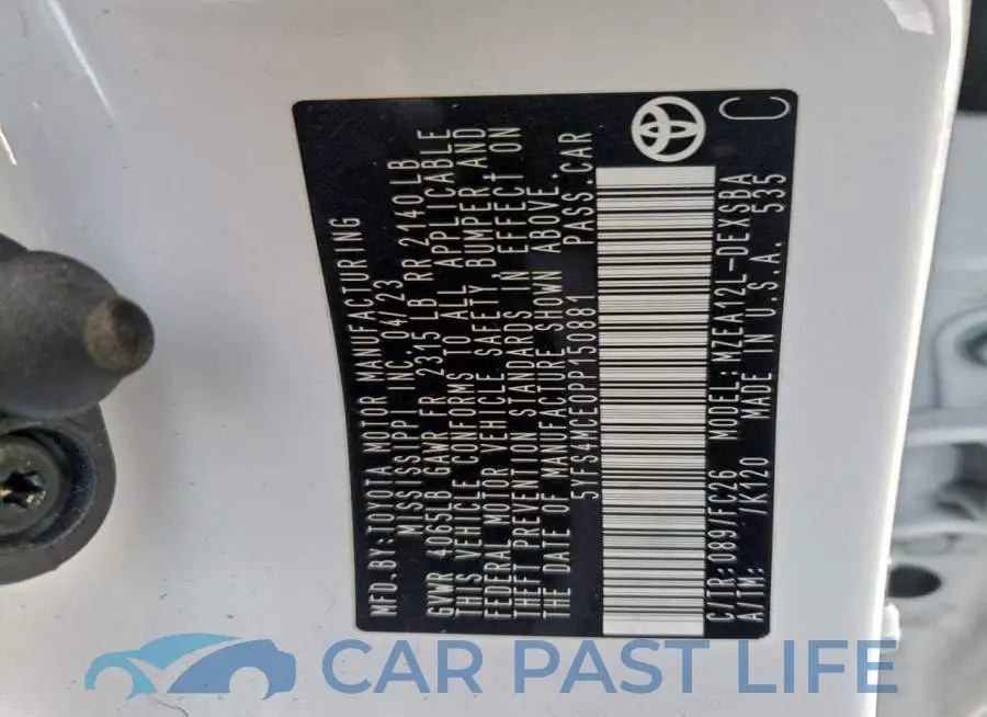 5YFS4MCE0PP150881# 12