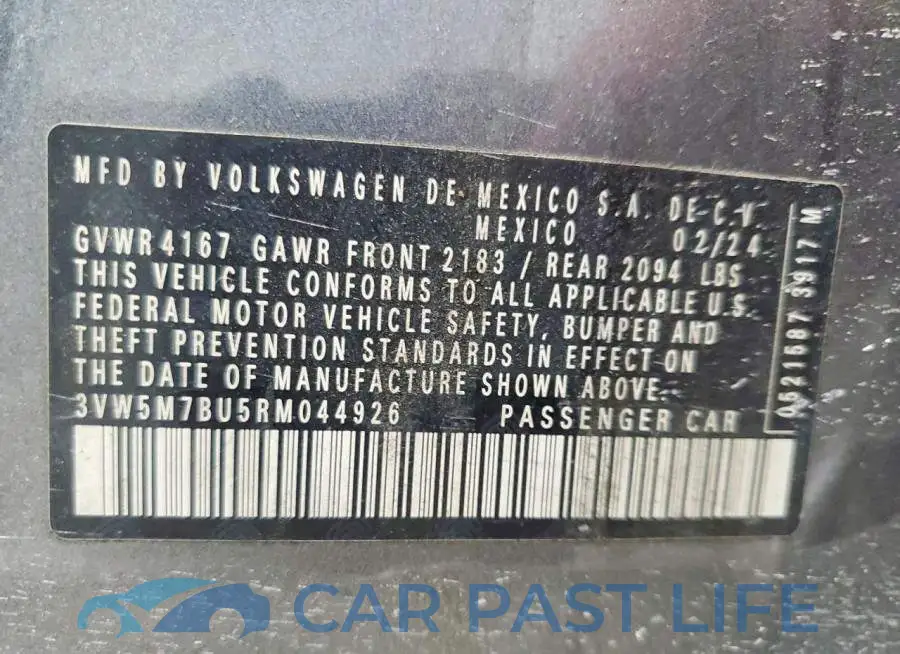 3VW5M7BU5RM044926# 12