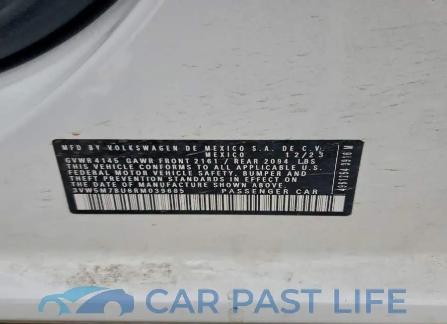3VW5M7BU6RM039685# 12