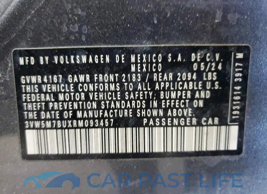 3VW5M7BUXRM093457# 12