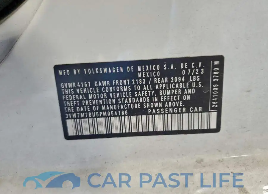 3VW7M7BU5PM054166# 13