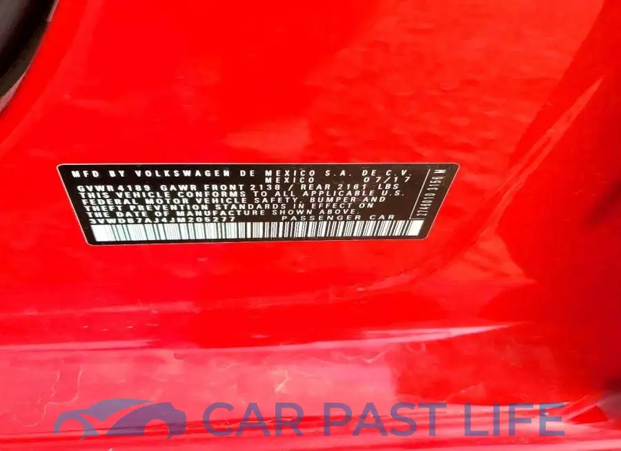 3VWDB7AJ4JM205277# 12