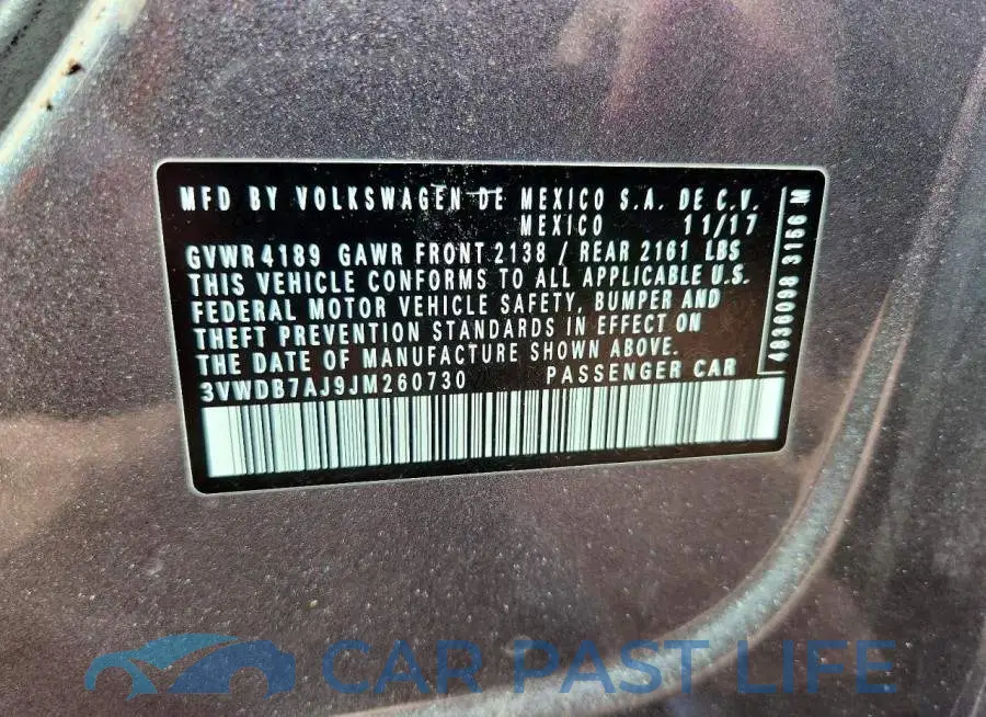 3VWDB7AJ9JM260730# 12