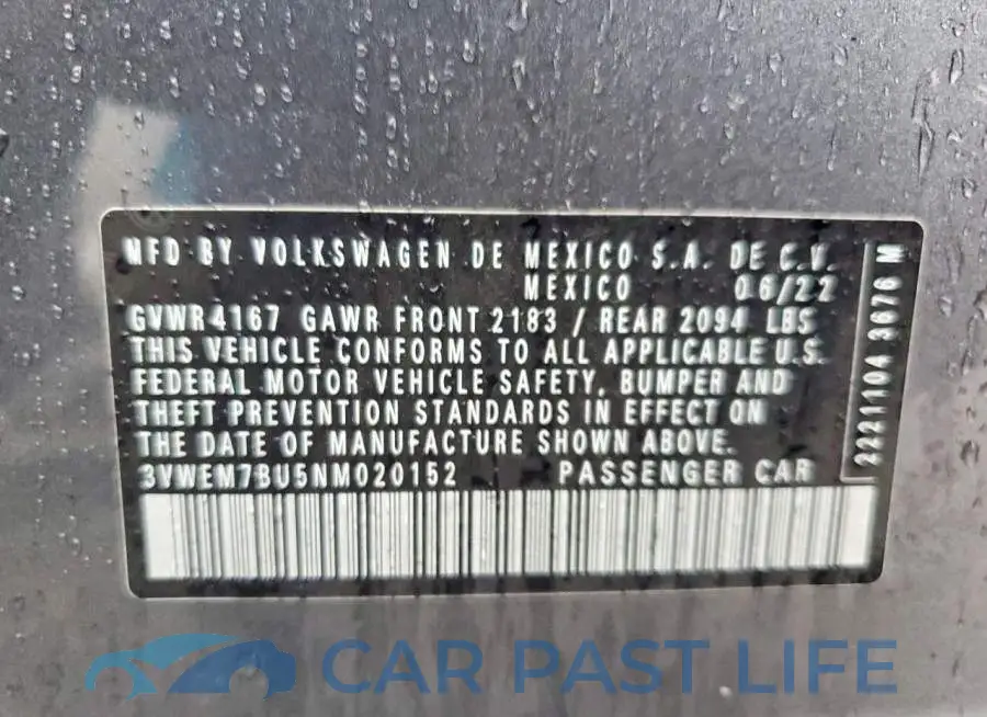 3VWEM7BU5NM020152# 13