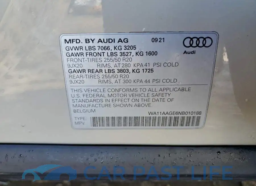 WA11AAGE6NB010188# 13