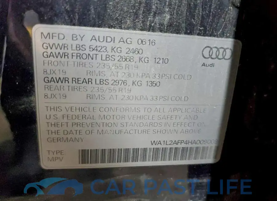 WA1L2AFP4HA009009# 13