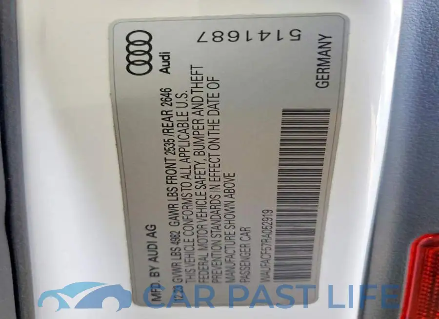 WAUFACF57RA052919# 12