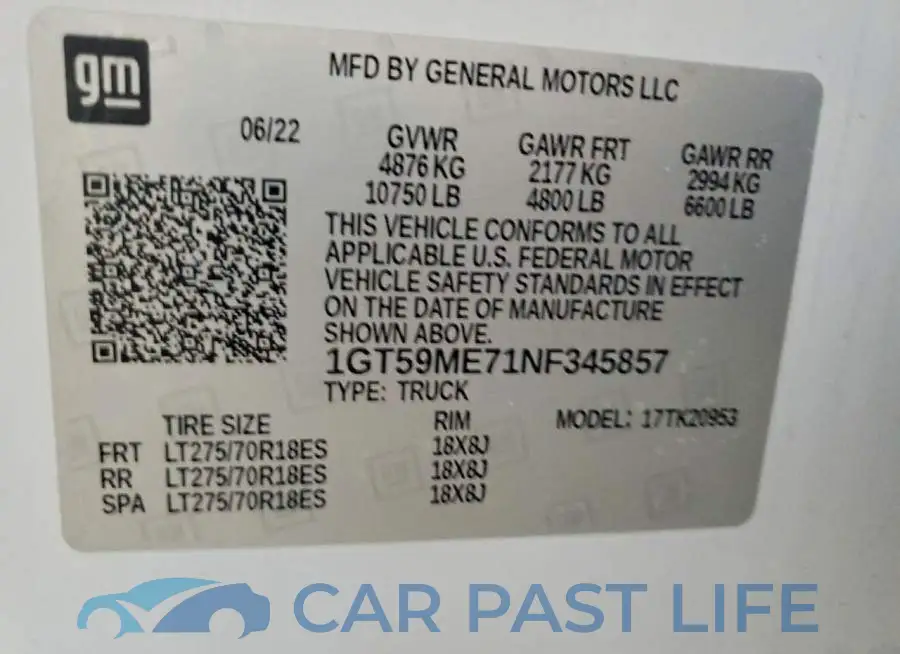 1GT59ME71NF345857# 12