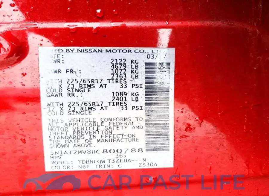 5N1AT2MV8HC800788# 13