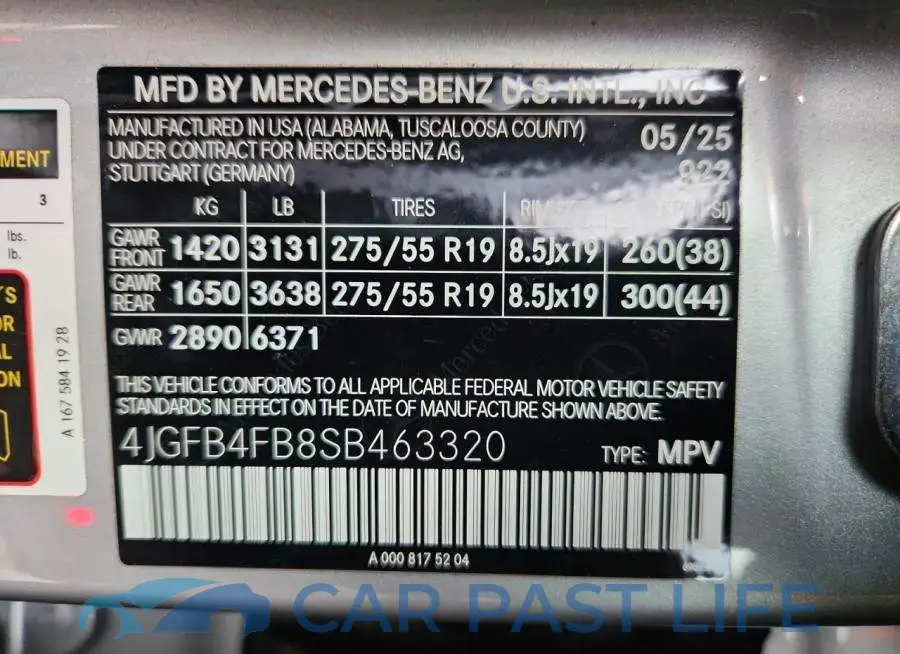 4JGFB4FB8SB463320# 13