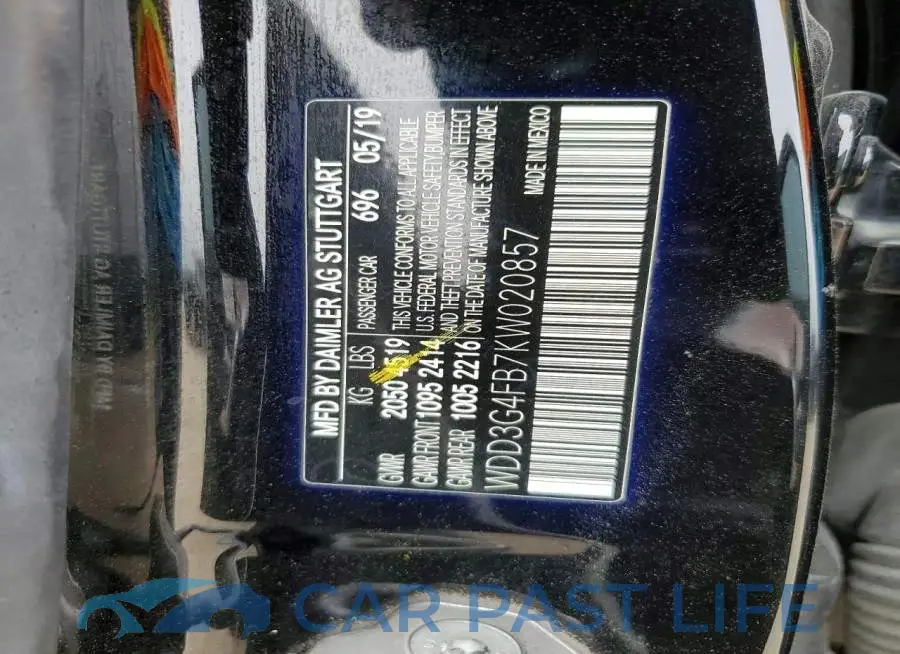 WDD3G4FB7KW020857# 12