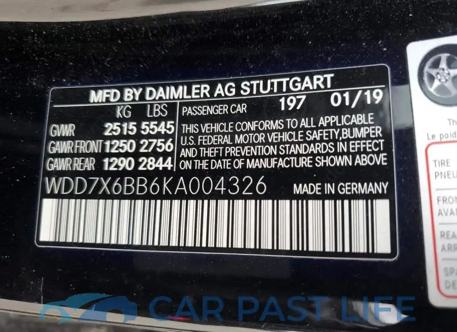 WDD7X6BB6KA004326# 12